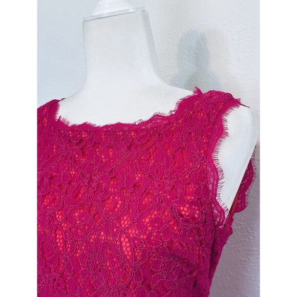 ADRIANNA PAPELL Women’s Size 8 Laced Sheath Evening Dress Boat Neck Ocassion - Picture 5 of 15